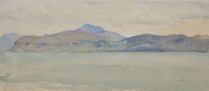 Paisaje de Bourg y Bribun Cliffs, Mull de Edwin Austin Abbey, óleo sobre lienzo