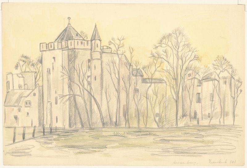Kasteel Assumburg te Heemskerk, óleo sobre lienzo de Julia Giesberts