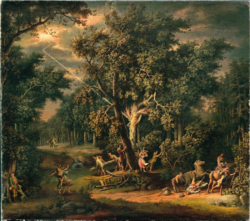 Landscape with lightning by Giovanni Battista Innocenzo Colombo