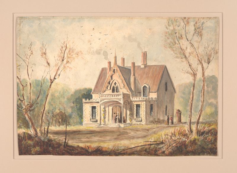 Residence of Mr. Mudge Lyman near Swanscot, oil painting by Benjamin Champney