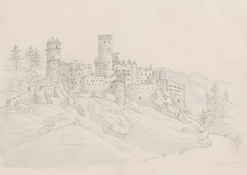 Paisagem com Burg Kollmitz de Thomas Ender, meio desconhecido