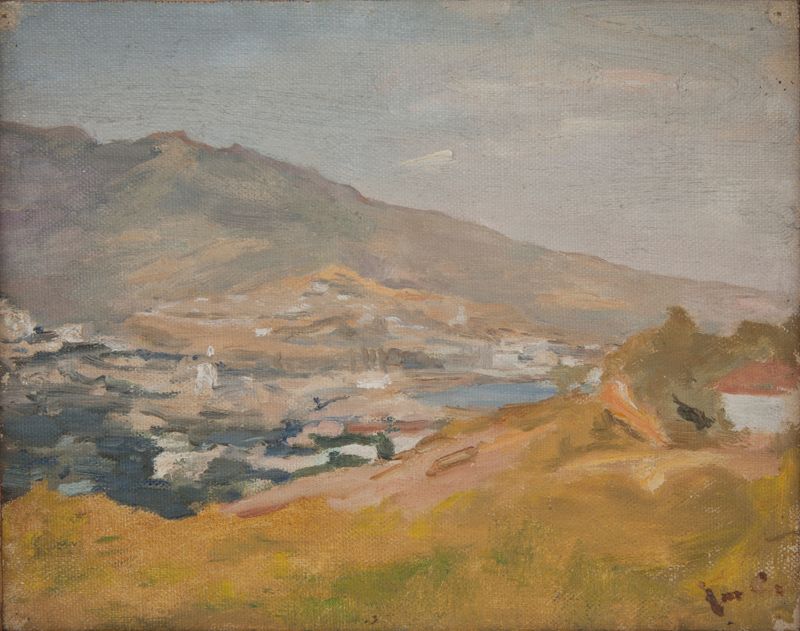 Pintura al óleo de Jan Ciągliński que muestra olas y horizonte en Yalta