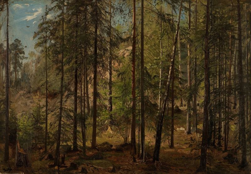 Cena marinha com ondas, pintura a óleo de Amaldus Nielsen