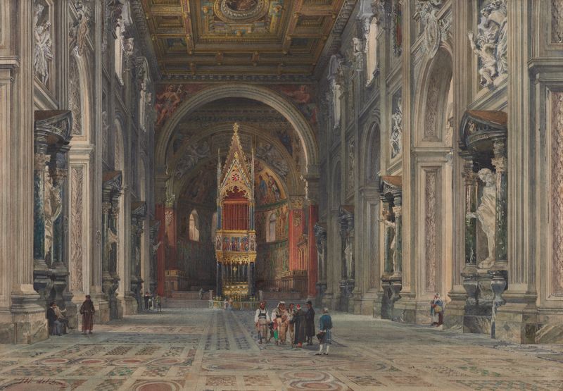 Interior de San Giovanni in Laterano, Roma de Martino del Don, óleo sobre tela