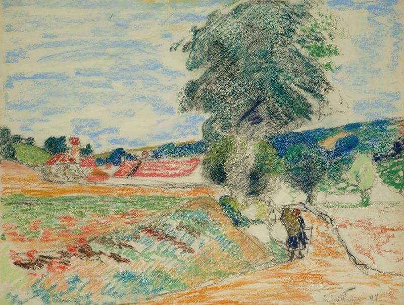 Paysage D’ile De France de Armand Guillaumin, óleo sobre lienzo que muestra un paisaje vibrante.