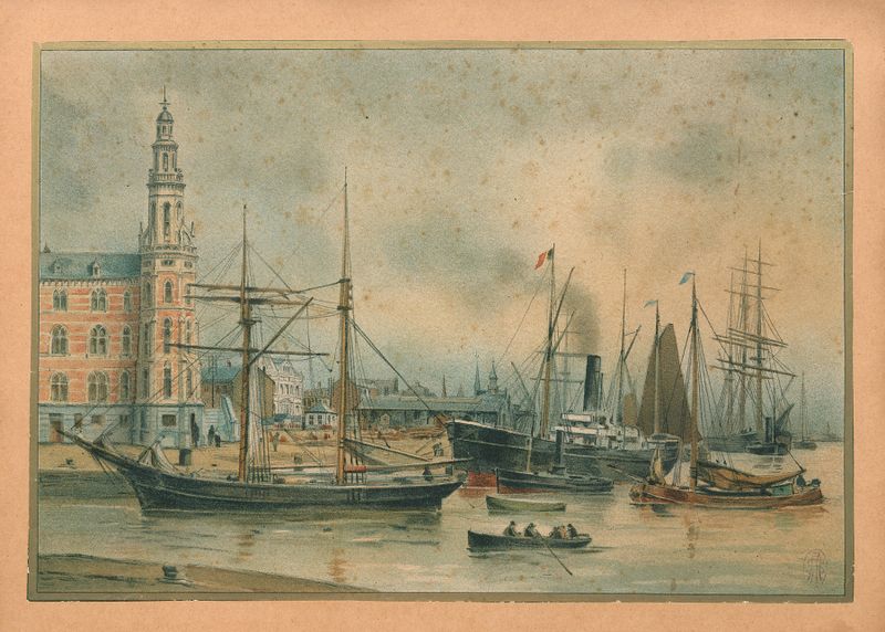 Pintura al óleo de paisaje de Henri Seghers con un río y reflejos
