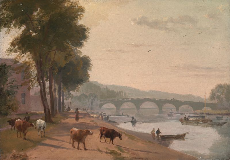 A View of Richmond Bridge, oil on canvas by Sir Augustus Wall Callcott