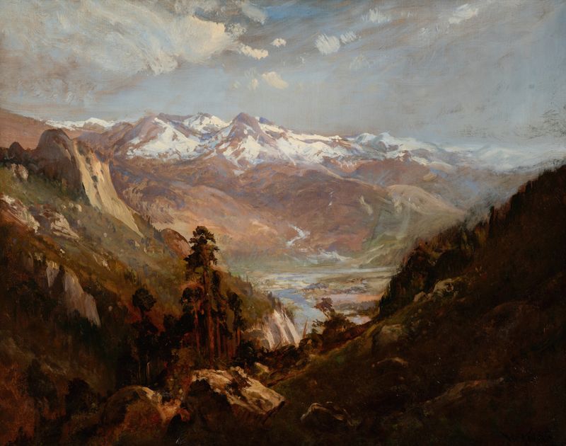 Snow in the Valley of Eastern Sierras, óleo sobre lienzo de William Keith