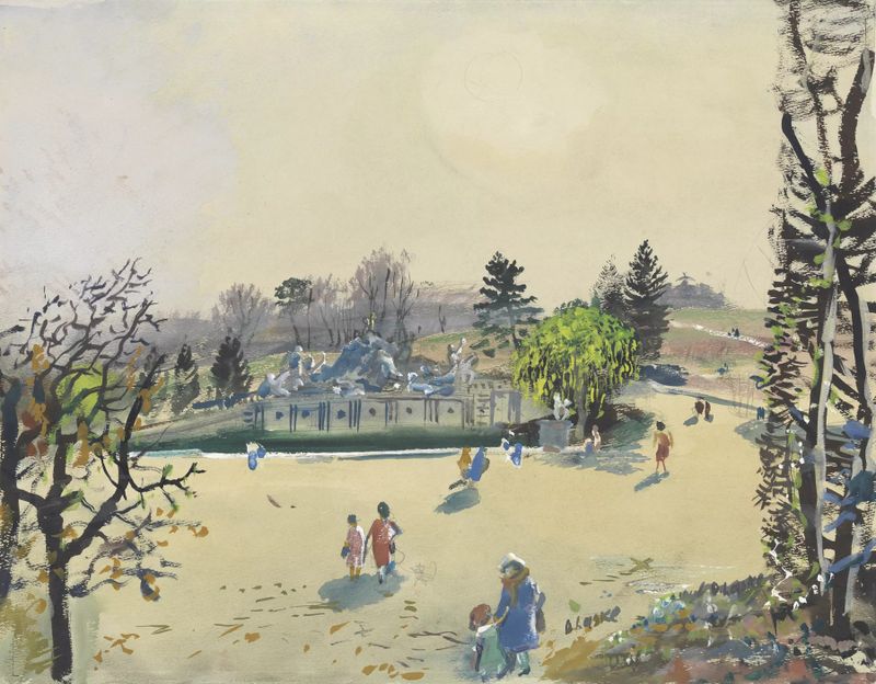Neptune fountain at Schönbrunn, oil painting by Oskar Laske