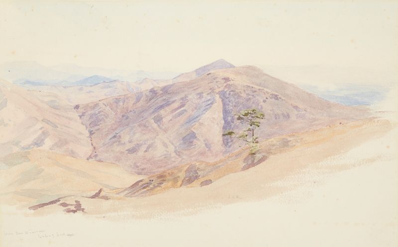 Vista de paisagem de colinas e céu, pintura a óleo de James Crowe Richmond