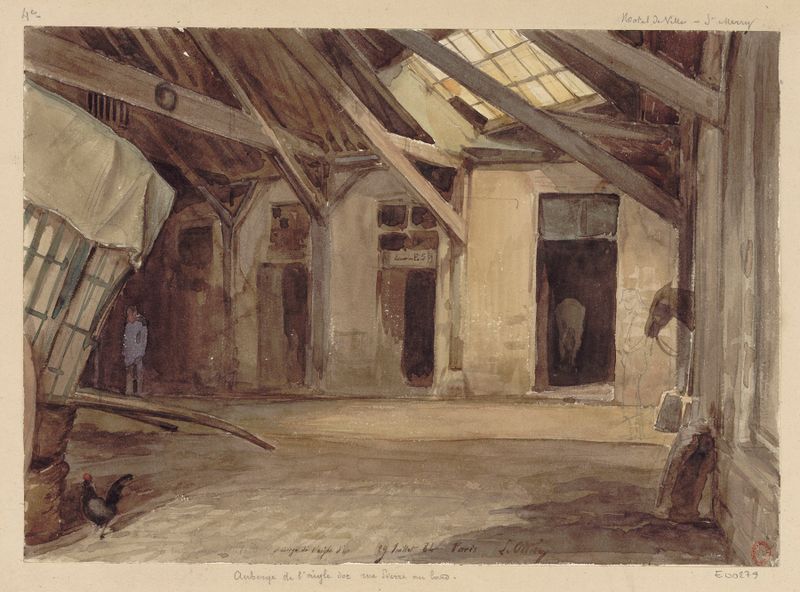 Auberge de l’aigle d’or, oil on canvas by Léon-Auguste Ottin
