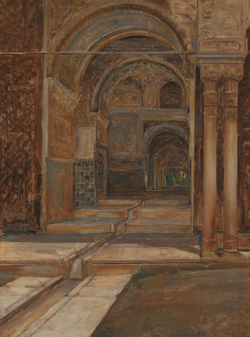 La Alhambra en Granada de Emile Vloors, óleo