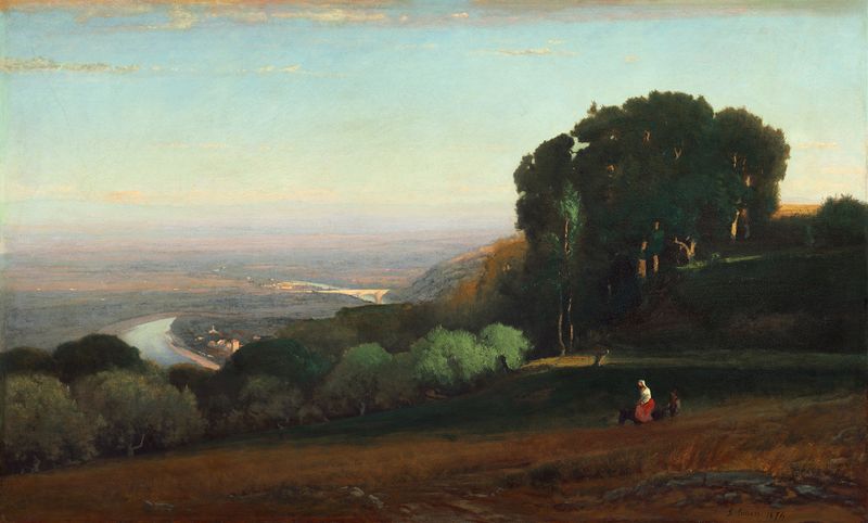 Vista do Tibre perto de Perugia, pintura a óleo de George Inness