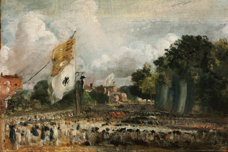 A Celebração em East Bergholt da Paz de 1814 de John Constable, meio desconhecido
