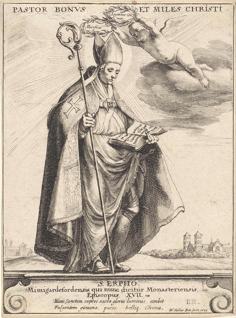 Grabado figurativo de Wenceslaus Hollar que representa una figura en medio de luz y oscuridad.