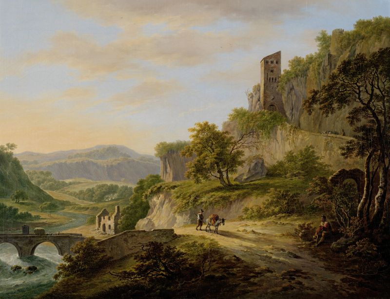 Landscape of Civita Castellana by Daniël Dupré, oil painting