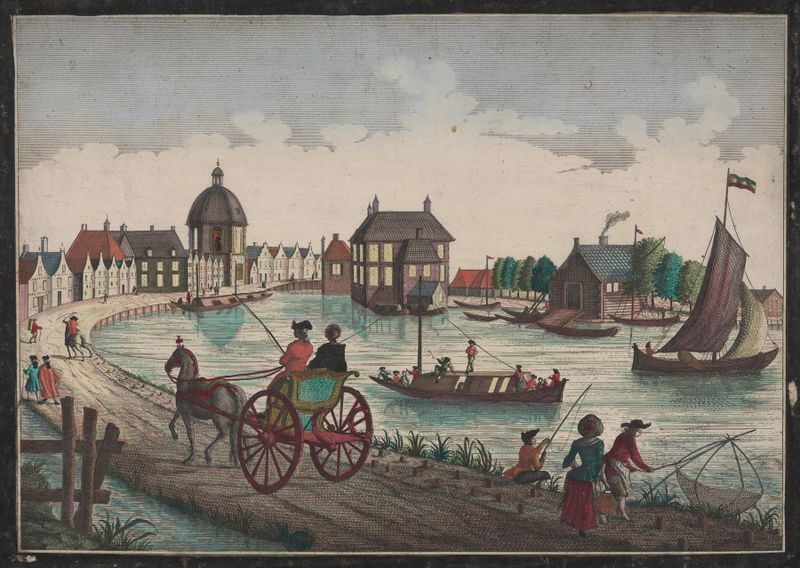 View of Amsterdam from the East side, engraving by Georg Balthasar Probst