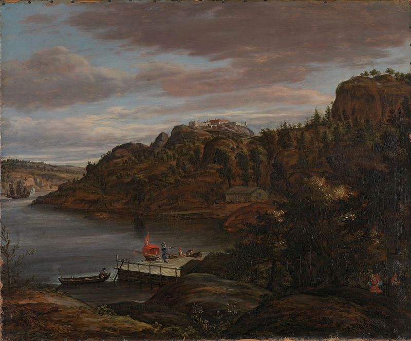 Landscape by Jacob Coning, oil painting depicting a serene natural scene
