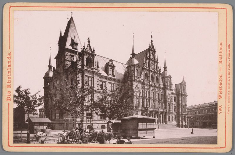 Arquitetura da Prefeitura de Wiesbaden em 1889, artista desconhecido