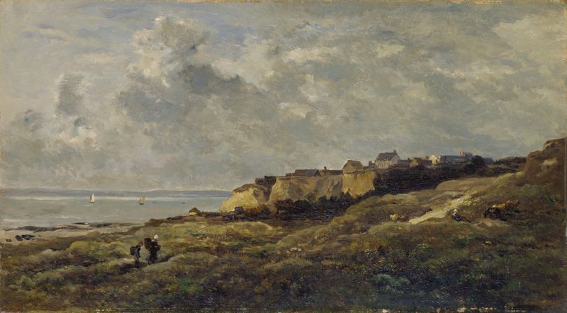 Coastal landscape in Normandy by Charles François Daubigny, oil on canvas
