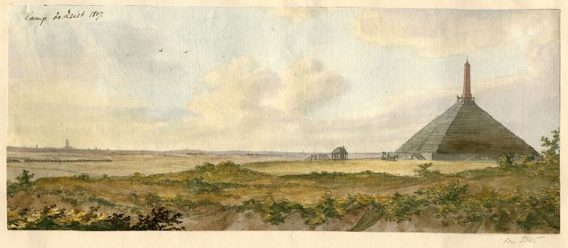 Landscape with a pyramid against the sky by Otto Howen, medium unknown.