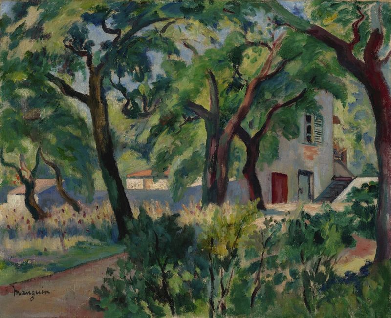 La Maison dans la forêt, Saint-Tropez by Henri Manguin, oil on canvas depicting a house among trees
