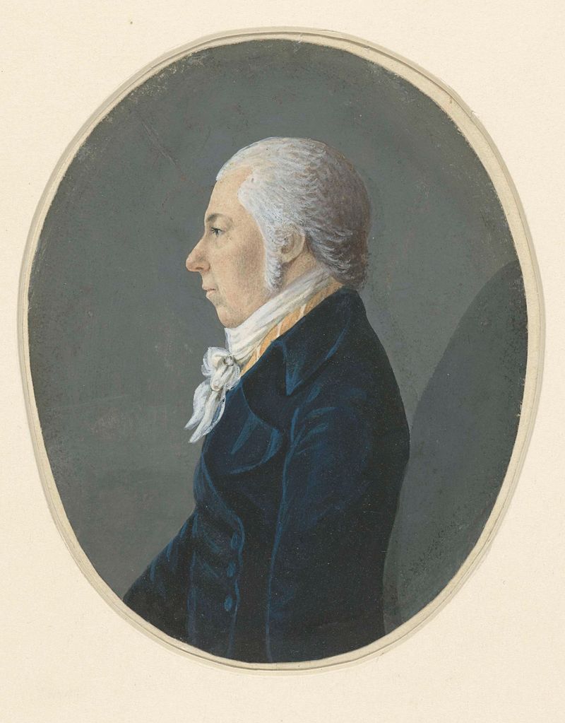 Portrait of a gentleman in a blue coat, oil on canvas by Johan Anspach