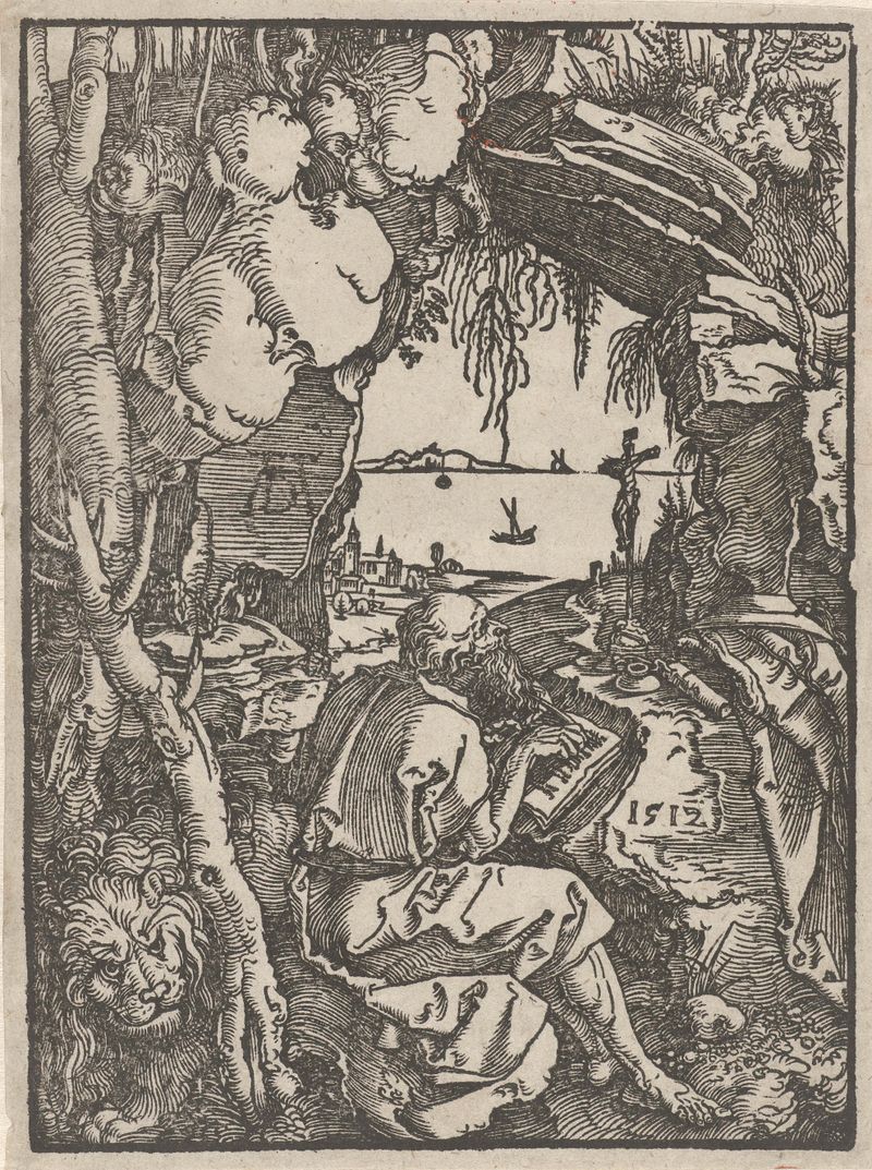São Jerônimo escrevendo em uma gruta, papel de Albrecht Dürer