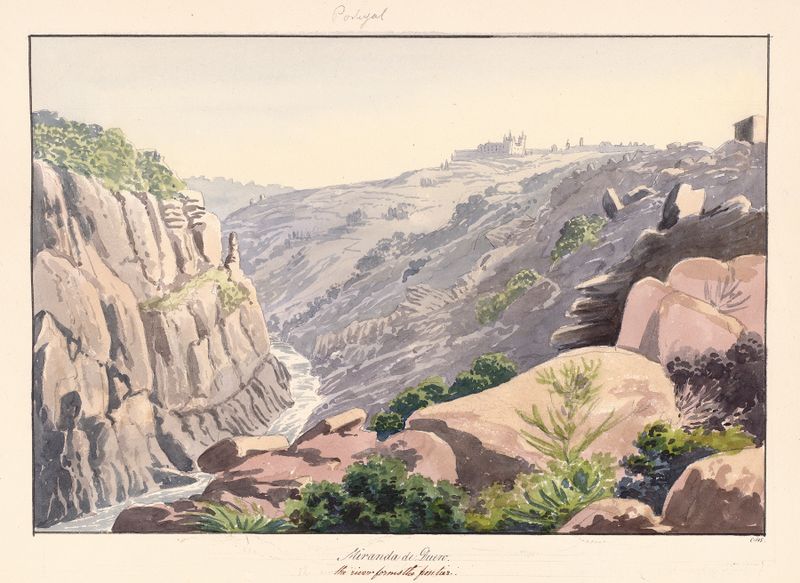 Paisaje que presenta una escena de río serena de Charles Hamilton Smith, pintura al óleo.