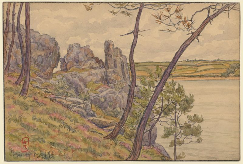 Seascape by Henri Rivière, depicting light and water in Loguivy, Landiris, oil painting
