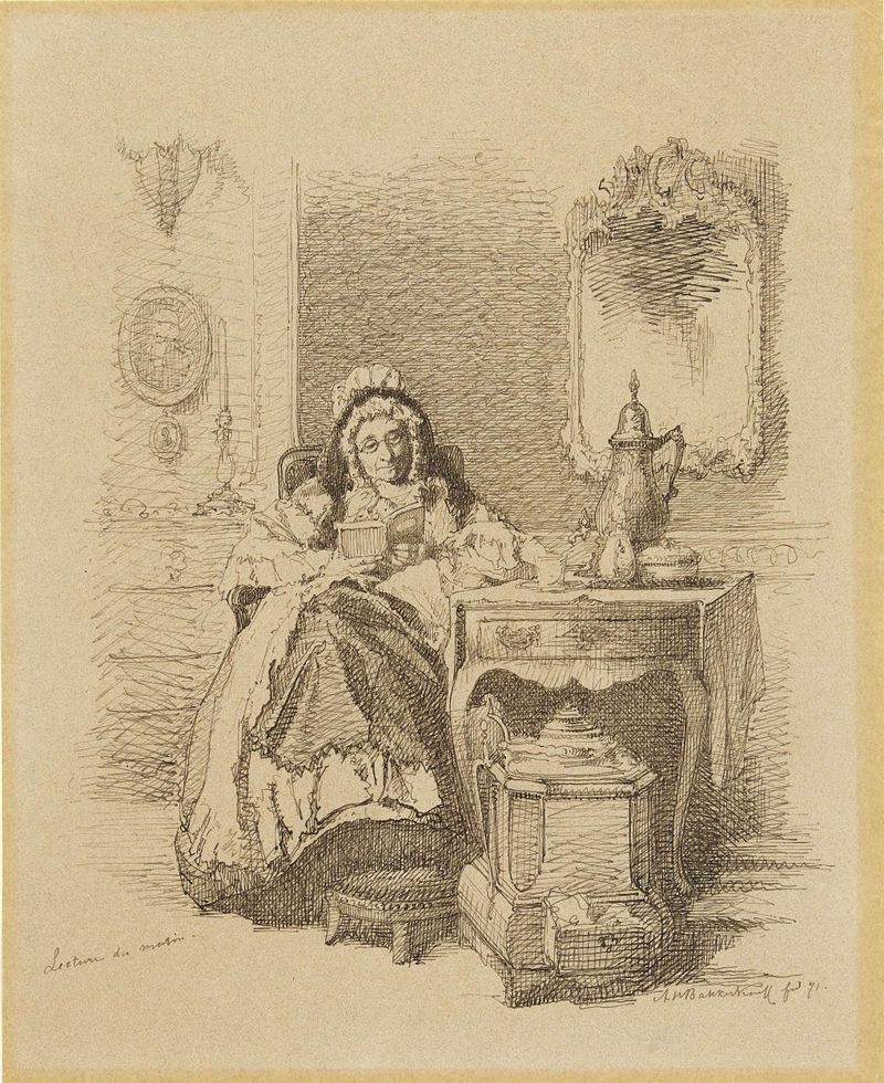 Retrato de una anciana sosteniendo un libro, óleo sobre lienzo de Alexander Hugo Bakker Korff