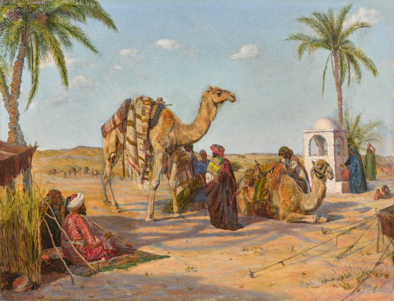 A Halted Caravan on the Borders of the Egyptian Desert, óleo sobre tela de Thomas Seddon