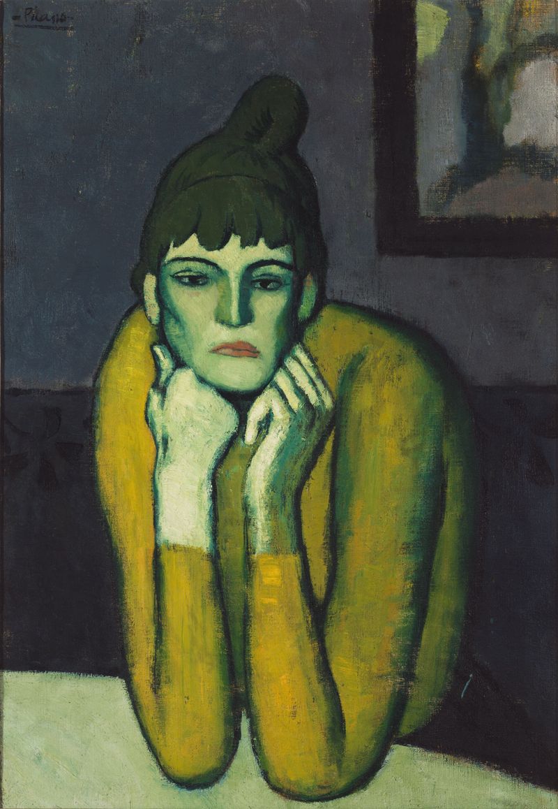 Portrait of a woman with a chignon, oil on canvas by Pablo Picasso
