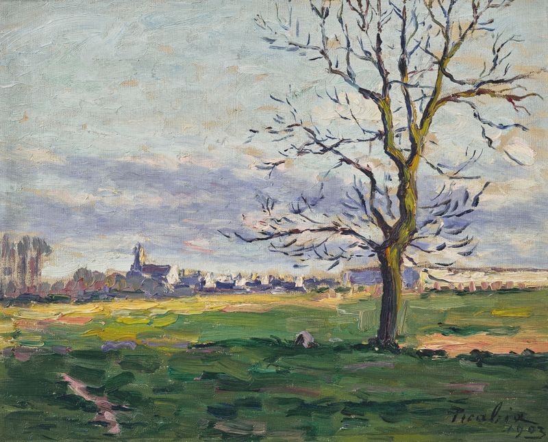 Composición abstracta de Francis Picabia, 1903, con colores vivos y pinceladas enérgicas.