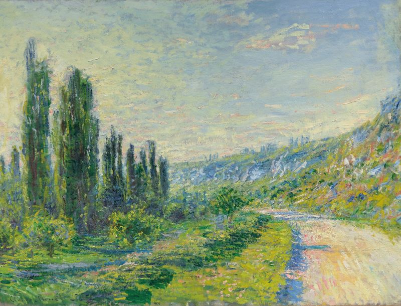 Paisaje de La Route De Vétheuil, pintura al óleo de Claude Monet