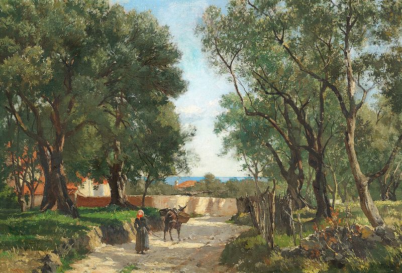 Impressionism landscape by August Fischer, featuring soft pastels and luminous light