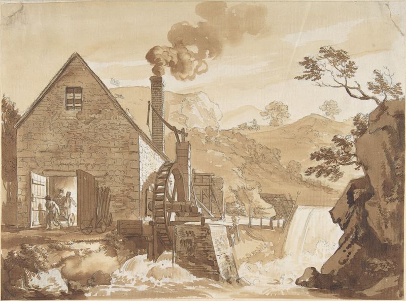 The Iron Forge between Dolgelli and Barmouth de Paul Sandby, pintura al óleo