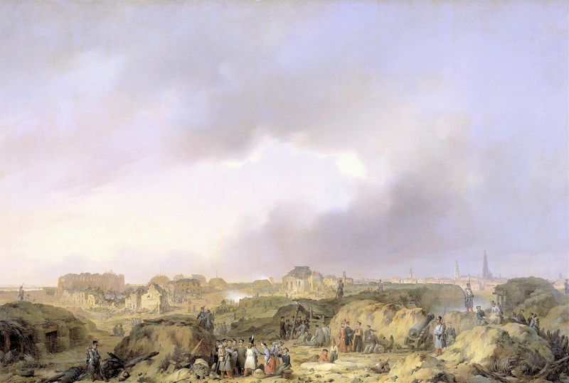 Historical scene of the surrender at the Citadel of Antwerp, oil painting by Ferdinand de Braekeleer