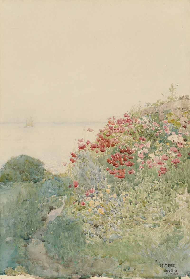 Campo de Amapolas, óleo sobre lienzo de Childe Hassam