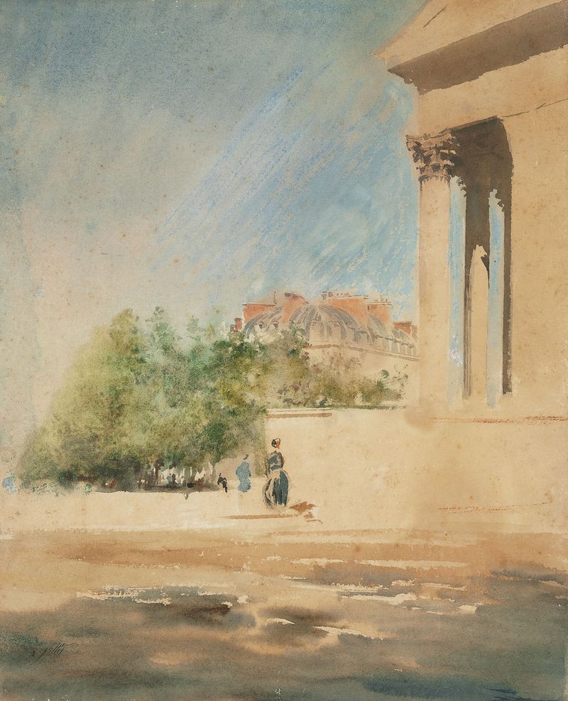 Genre scene of Parisian life, oil on canvas by Giuseppe De Nittis