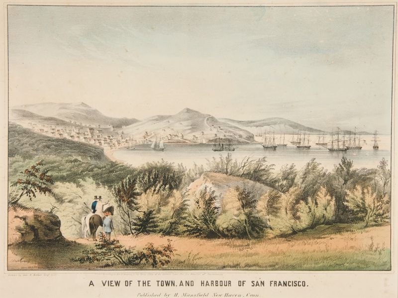 A View of the Town, and Harbour of San Francisco, oil on canvas by James S. Baillie