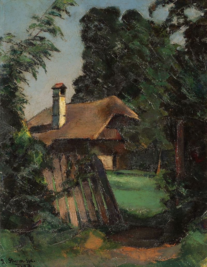 Landschaft by Egge Sturm-Skrla, expressionism, depicting a vibrant landscape
