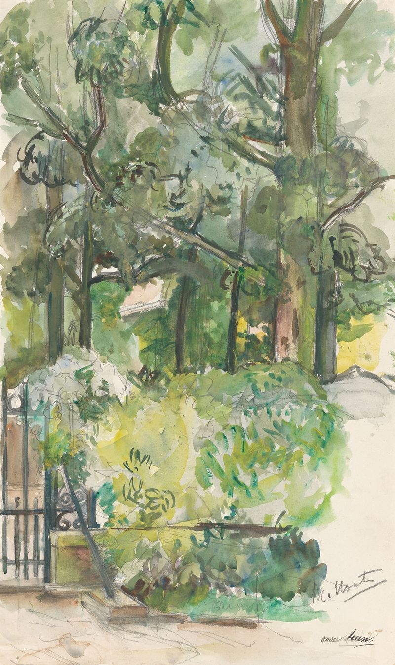 Botanical scene with lush foliage, oil painting by Barbara Elisabeth van Houten