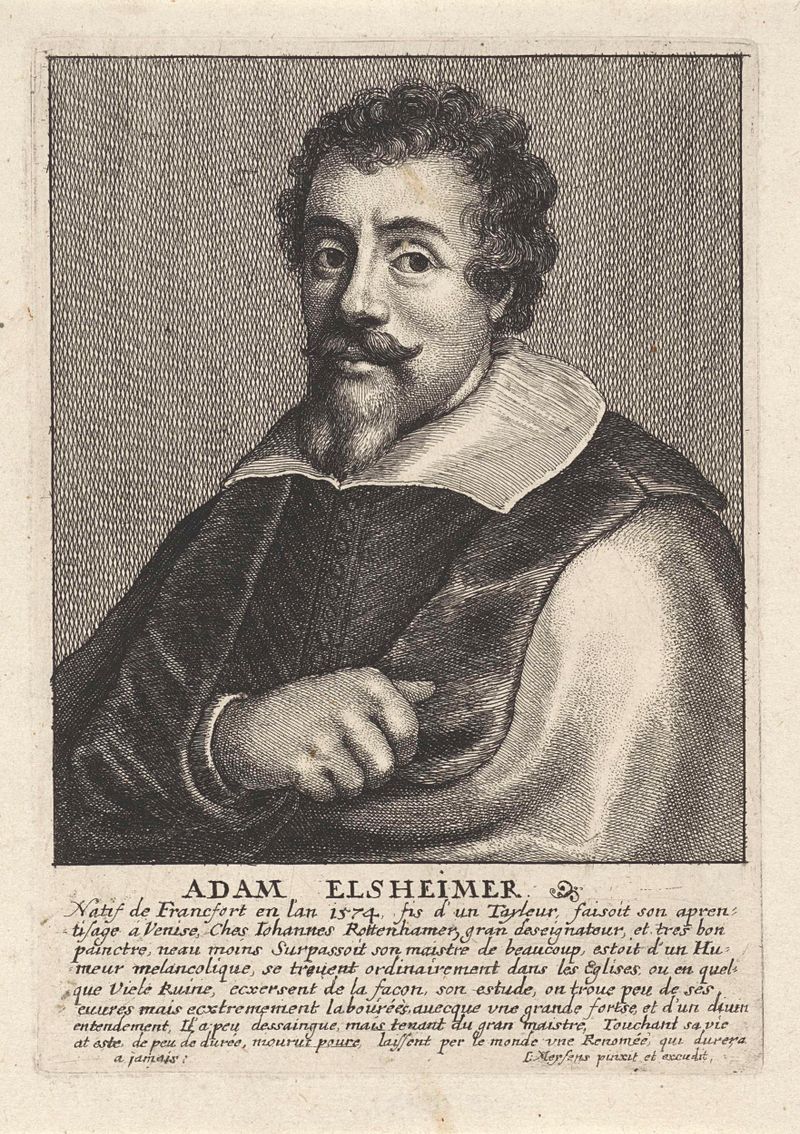 Retrato de Adam Elsheimer, grabado de Wenceslaus Hollar