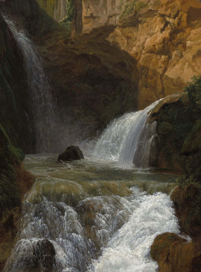 View of the Waterfalls at Tivoli, oil painting by Jean-Joseph-Xavier Bidauld