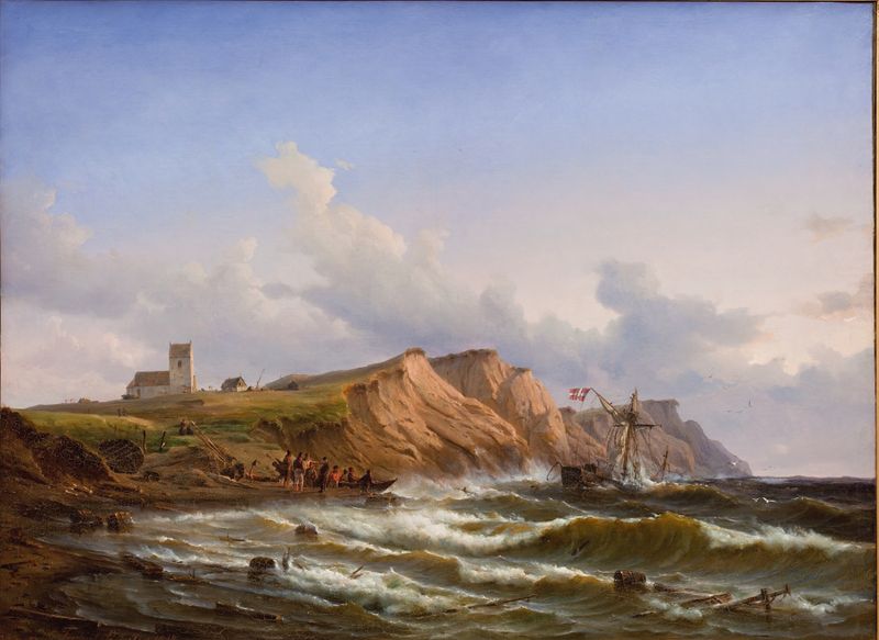 Shipwreck after a Storm off the West Coast of Jutland by Carl Frederik Sørensen, oil on canvas