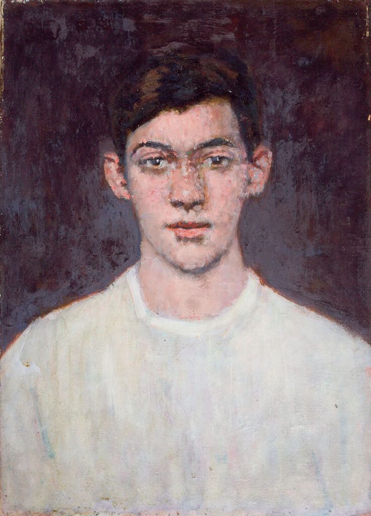 Retrato de Meio Corpo de um Jovem, óleo sobre tela de Denman Waldo Ross