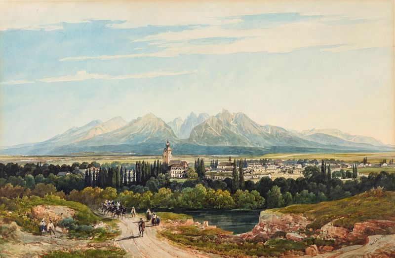 Paisagem de Groß-Lomnitz na região de Zips por Thomas Ender, pintura a óleo