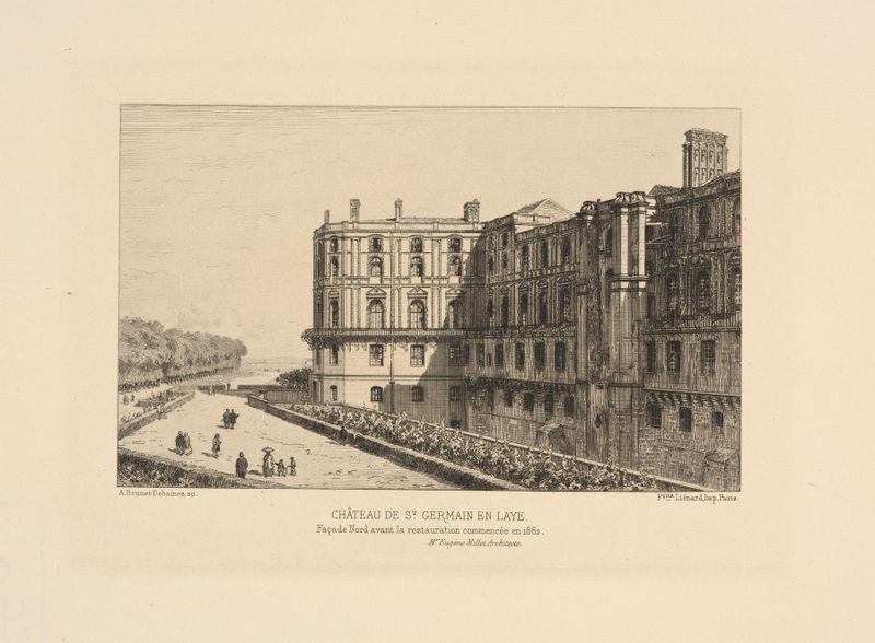 Chateau de St. Germain en Laye facade by Alfred Brunet-Debaines, medium unknown