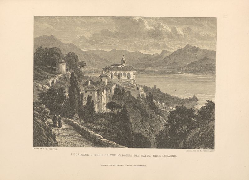Pilgrimage Church of the Madonna del Sasso, oil on canvas by Theodor Gsell Fels